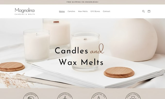 Gig Preview - Design candle shopify store candle website candle store dropshipping store