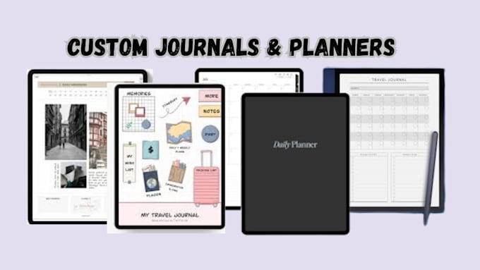 Gig Preview - Design custom planner,digital journal,printable journal,journal,and covers