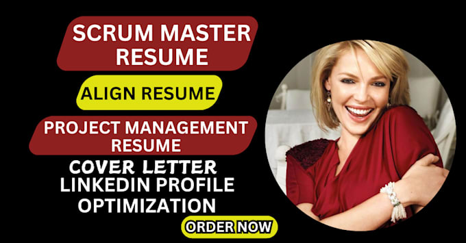 Gig Preview - Write project management resume scrum master align resume, cover letter