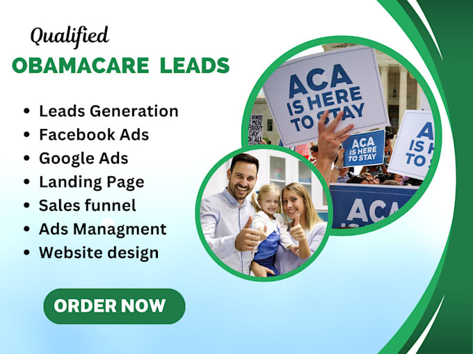 Gig Preview - Obamacare leads obamacare landing page aca leads obamacare website