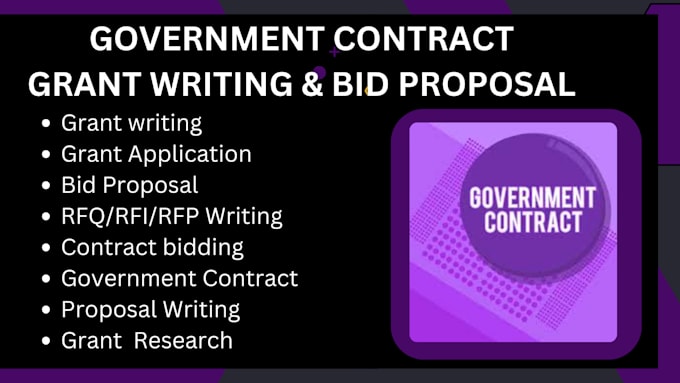 Gig Preview - Find write govgrants, grant, bid proposal, win gov contract