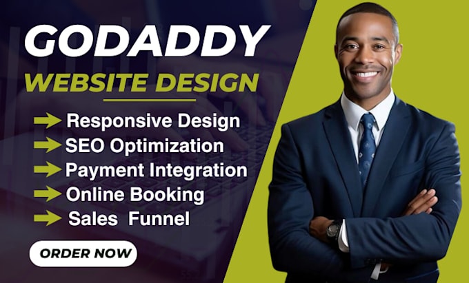 Gig Preview - Design godaddy website godaddy website design business godaddy redesign godaddy