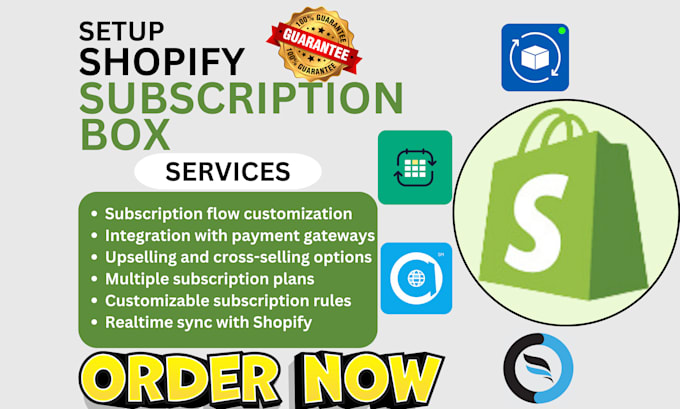 Gig Preview - Setup shopify subscription box seal recharge appstle subify paywhirl  shopney