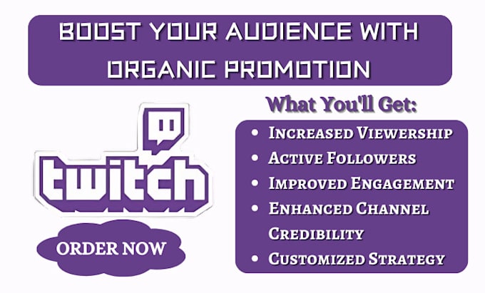 Gig Preview - Do organic twitch promotion to drive active live viewers to your live stream