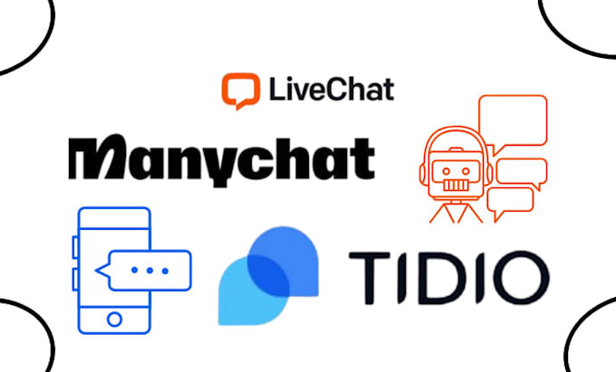 Gig Preview - Build ai chatbot using manychat, livechat, tidio for websites and social media