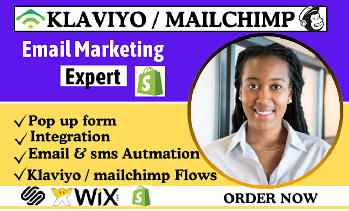 Gig Preview - Setup klaviyo email and sms marketing flows for ecommerce klaviyo email design