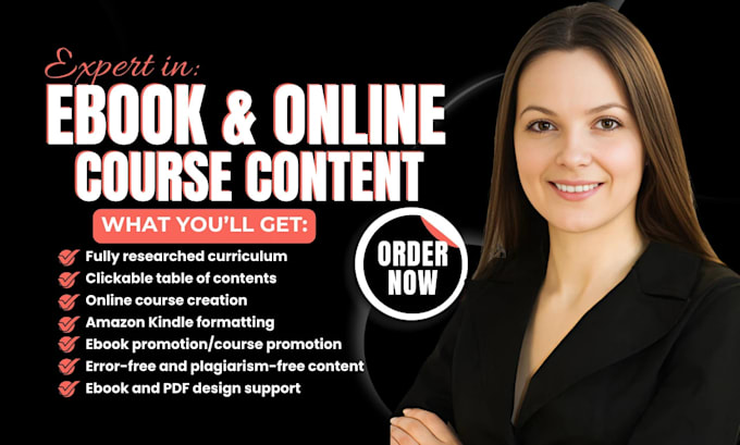 Gig Preview - Create online course content, ebook online course, course creation for thinkific