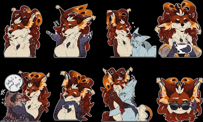 Gig Preview - Draw furry telegram stickers  nsfw furry stickers discord animated stickers gif