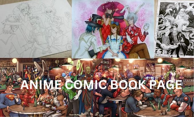 Gig Preview - Draw manga comic book, comic page, webtoon, graphics novel book anime manga page