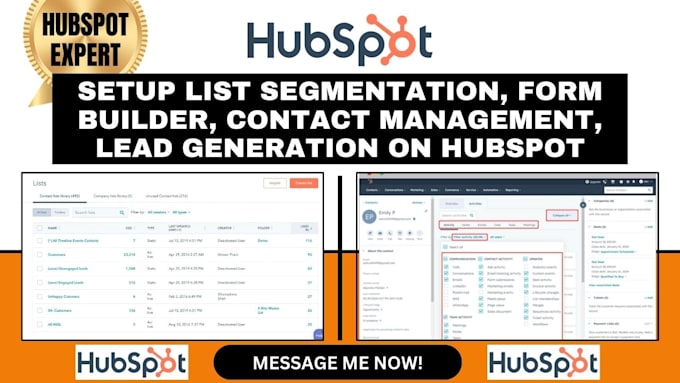 Gig Preview - Setup list segmentation form builder contact management lead generation hubspot