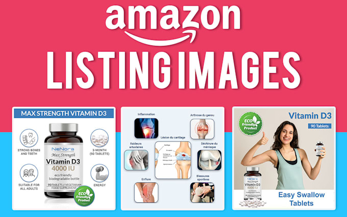 Gig Preview - Design amazon product listing, infographic and amazon photo editing shop