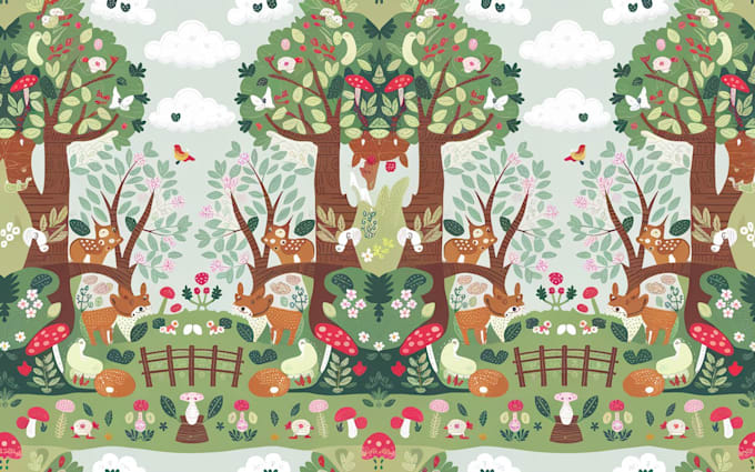 Gig Preview - Create seamless pattern design, textile prints for kids