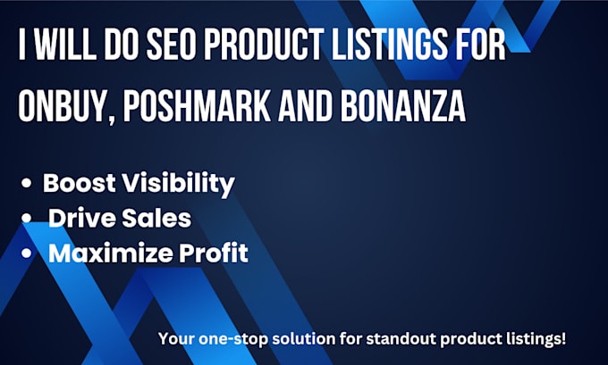 Bestseller - do SEO product listings for onbuy, poshmark and bonanza