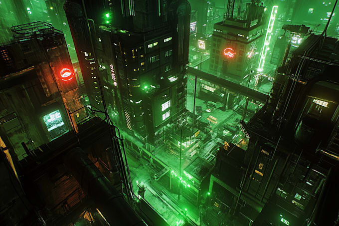 Gig Preview - Make futuristic cyberpunk city art