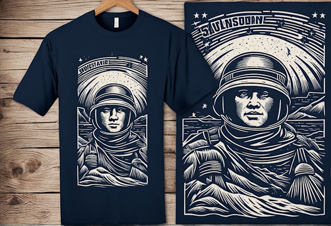 Bestseller - create awesome linocut style t shirt design for you