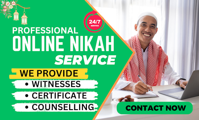 Gig Preview - Be online nikah imam for seamless, quick, and valid online nikah