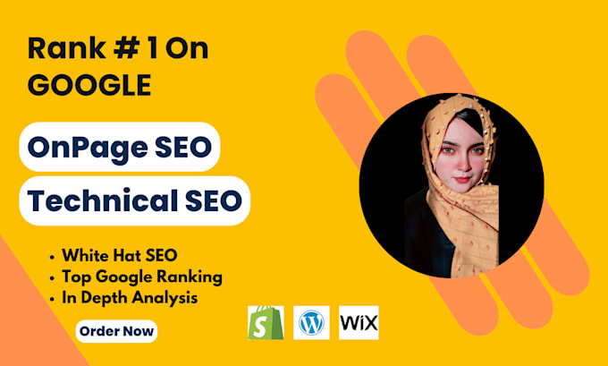 Gig Preview - Optimize website onpage technical SEO service for wordpress shopify wix