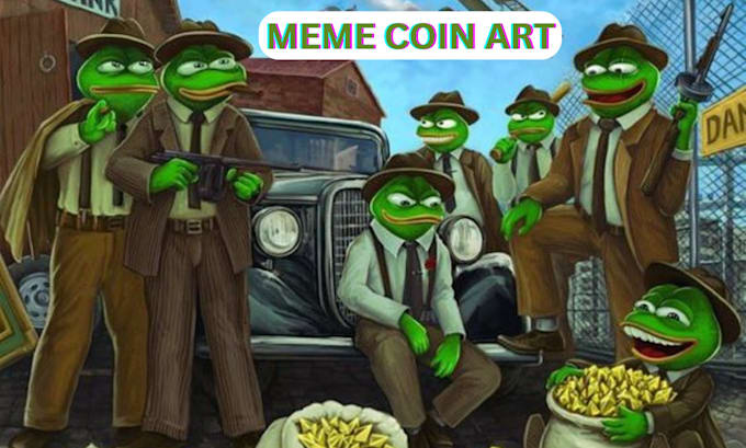 Gig Preview - Draw crypto meme coin art funny nft meme art for your website and social media