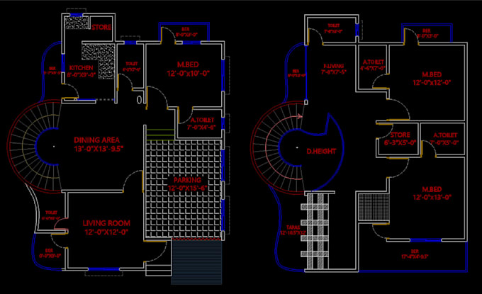 Gig Preview - Draw architectural 2d floor plan, house plans in autocad 2d for building permit