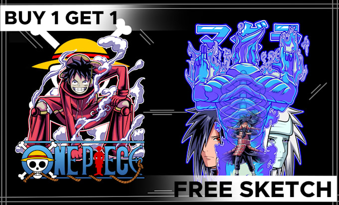 Gig Preview - Create anime t shirt design graphic for your streetwear clothing brand