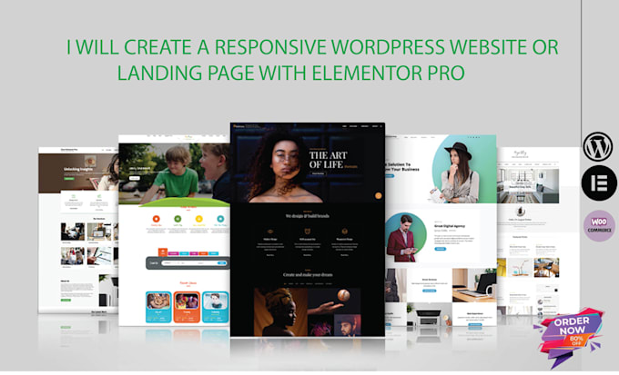 Gig Preview - Create a responsive wordpress website or landing page