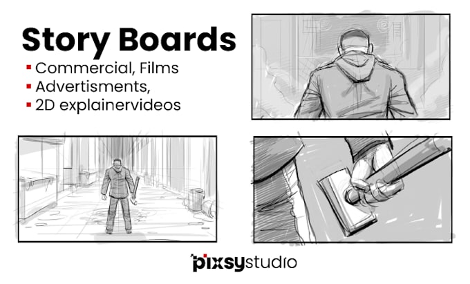 Gig Preview - Storyboard your animation, film, commercial, 2d explainer