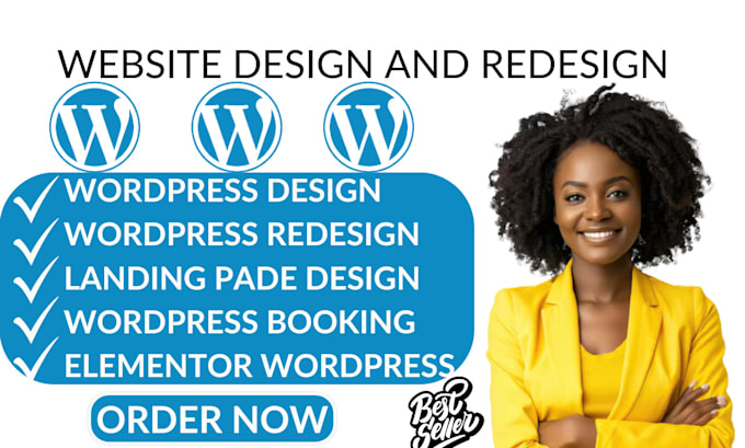 Gig Preview - Do wordpress landing page website wordpress redesign elementor wordpress booking