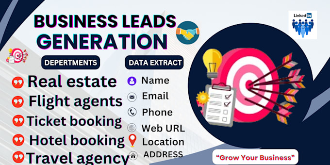 Gig Preview - Generate leads for travel agency, real estate, hotel, flight ticket booking lead