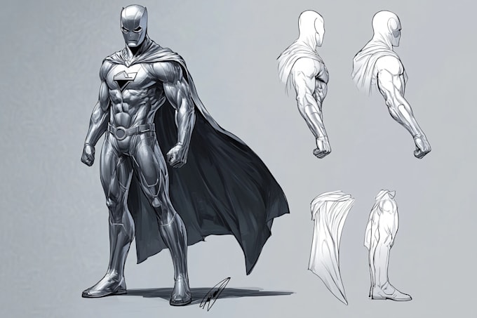 Gig Preview - Make concept art superhero character for anime style comic