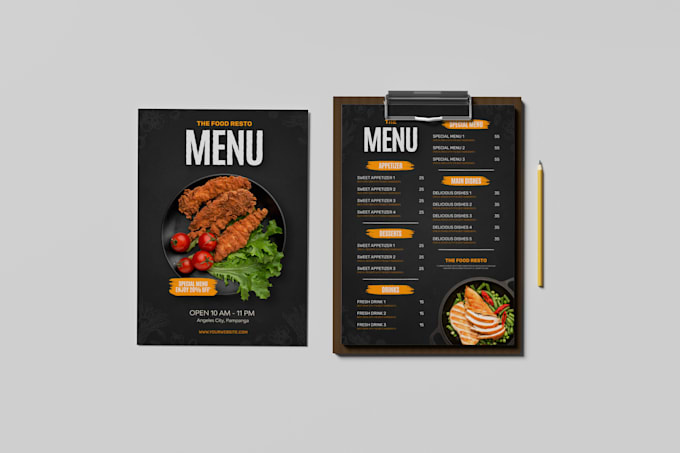 Gig Preview - Design restaurant and food menu, poster, flyer, brochure