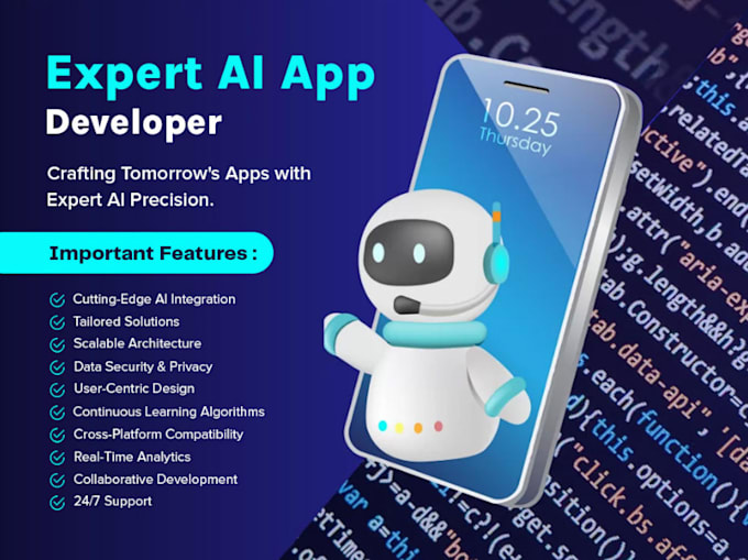 Gig Preview - Build mobile ai saas app, app creation, flutter saas ai booking app, ai bot app