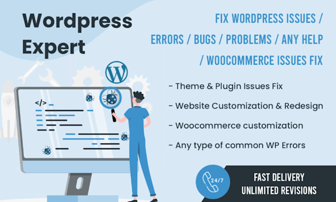 Gig Preview - Fix wordpress errors issues and customize wordpress theme