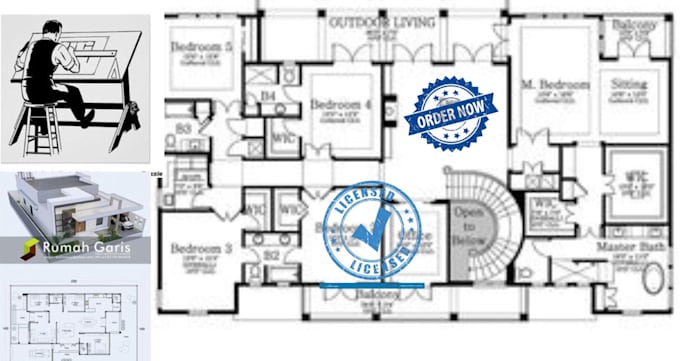 Gig Preview - Design architect hvac floor plan map stamp civil structure engineer drawing USA