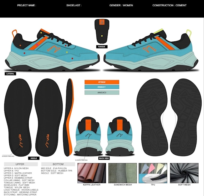 Bestseller - shoe techpack design, sneakers, footwear design, hills design with manufacturing