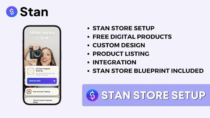 Gig Preview - Set up a complete stan store with digital products to sell