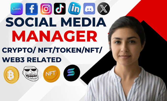 Gig Preview - Be your crypto, nft, web3, token social media manager and content creator