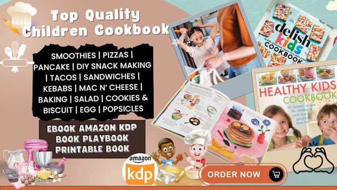 Gig Preview - Write and design children cookbook kids recipe book food recipe meal plan diet