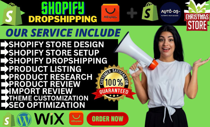 Gig Preview - Do shopify store dropshipping dser zendro autods cj dropshipping printify shein