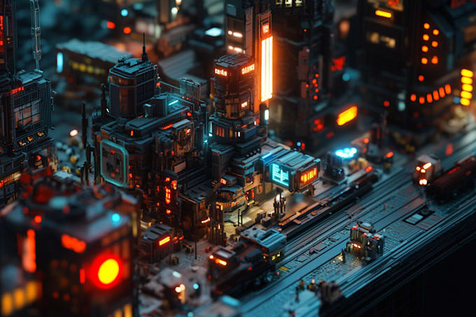 Gig Preview - Create a futuristic cyberpunk city and scifi concept