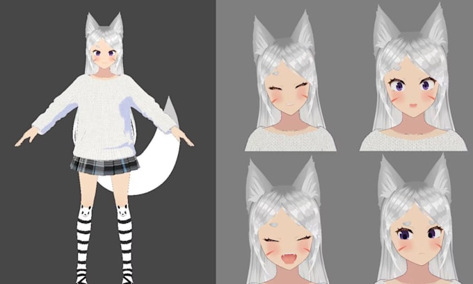 Gig Preview - Do 3d anime vtuber 3d vtuber commission vseeface rig vrchat model sfm dakimakura