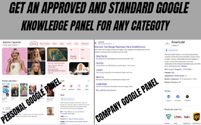 Gig Preview - Create an approved google knowledge panel, knowledgepanel for any category