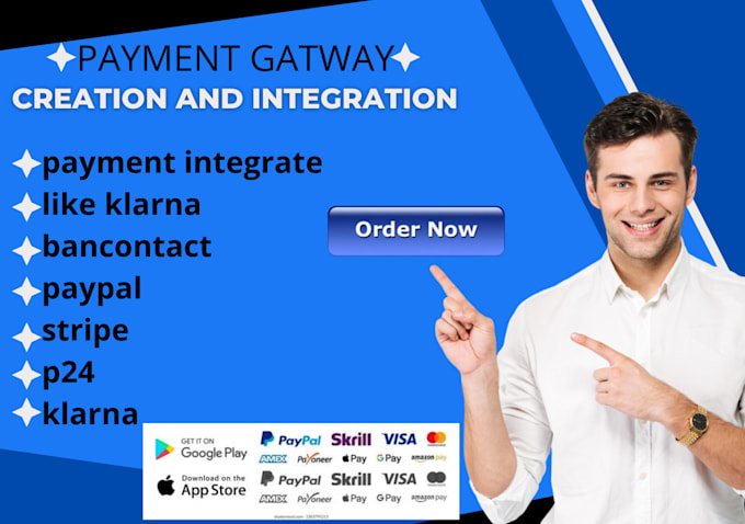 Gig Preview - Integrate payment gateways like klarna bancontact p24 or ideal with shopify wix