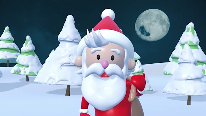 Gig Preview - Creaate 3d christmas animation 3d christmas modeling 3d character animation