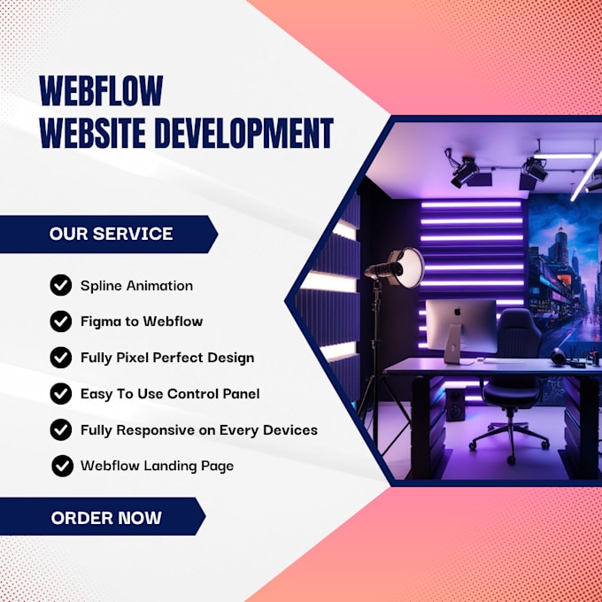 Gig Preview - Do webflow website design, figma to webflow, webflow developer, landing pages