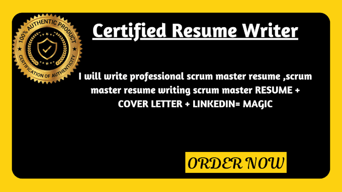 Gig Preview - Write professional scrum master resume, scrum master resume writing scrum master