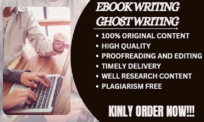 Gig Preview - Ghostwrite book ebook ghostwriter fiction non fiction writer,non fiction book