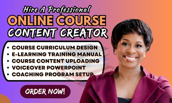 Gig Preview - Create online course content coaching program curriculum training manual ppt