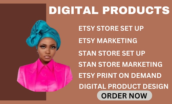 Gig Preview - Set up etsy store etsy digital products stan store digital products stan store