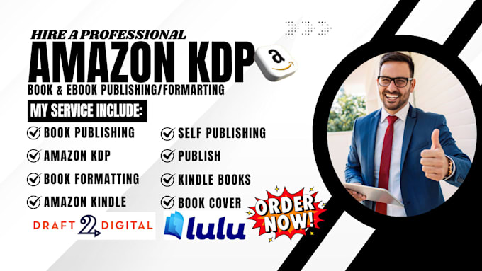 Gig Preview - Format, publish your ebook on amazon KDP, ingramspark, lulu, manuscript