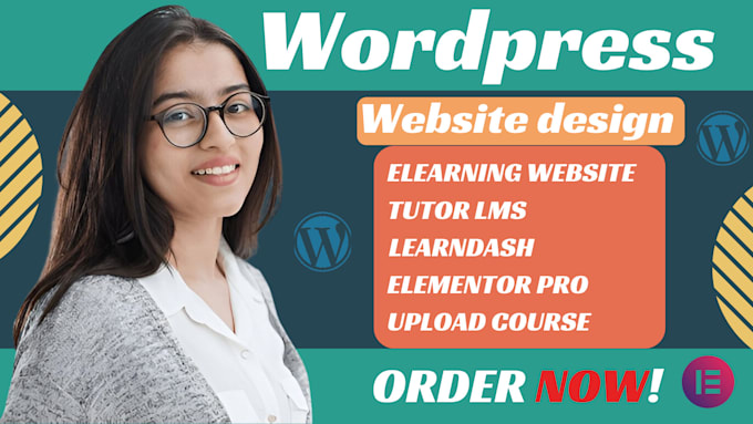 Gig Preview - Redesign wordpress elearning lms website elementor pro learndash course upload